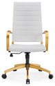 LUXMOD High Back Adjustable Swivel Computer Chair, Gold White