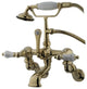 Kingston Brass Wall Mount Clawfoot Tub Faucet With Hand Shower, Polished Brass