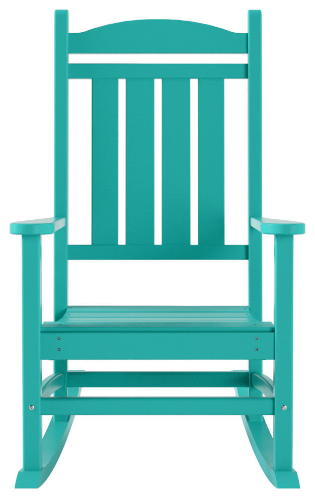 WestinTrends HDPE Outdoor Patio Adirondack Rocking Chair, Classic Porch Rocker, Turquoise