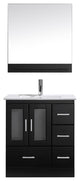 Zola 30" Single Bathroom Vanity, Espresso, Slim White Ceramic, Polished Chrome