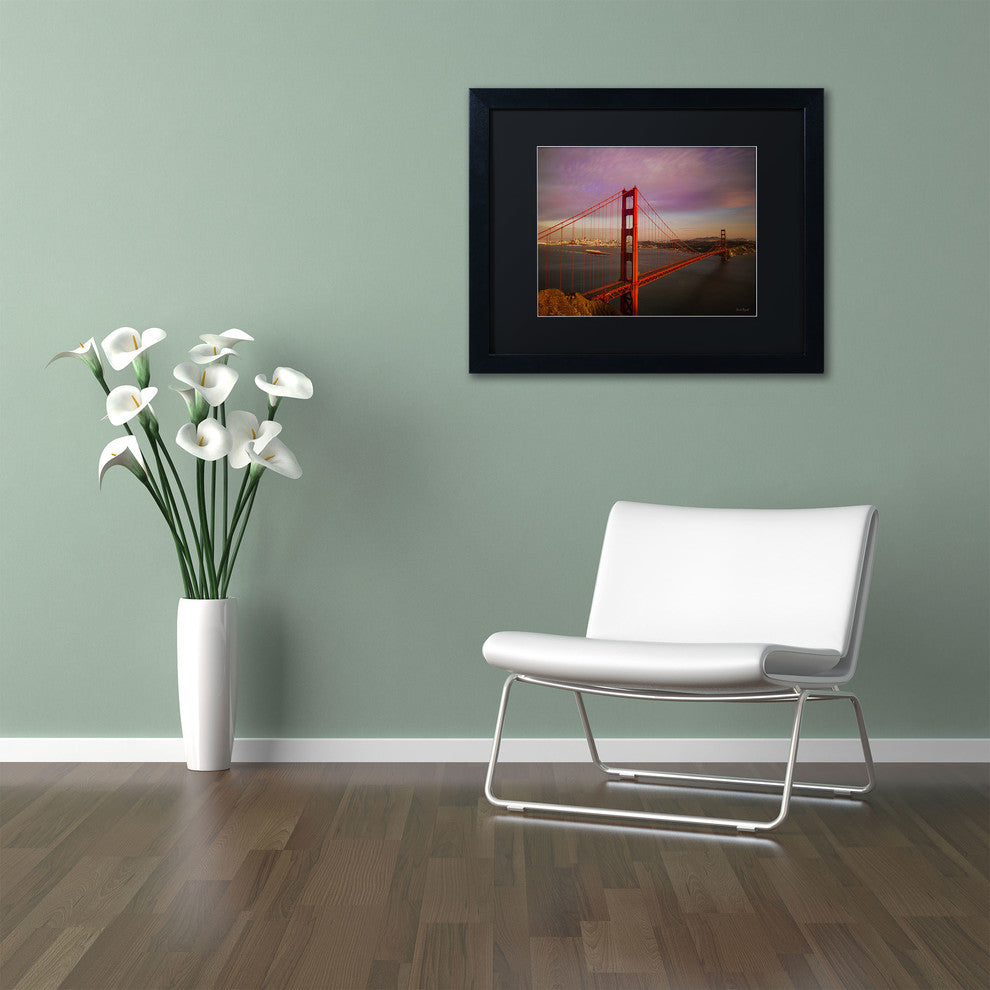 'Golden Gate Bridge' Matted Framed Canvas Art by David Ayash