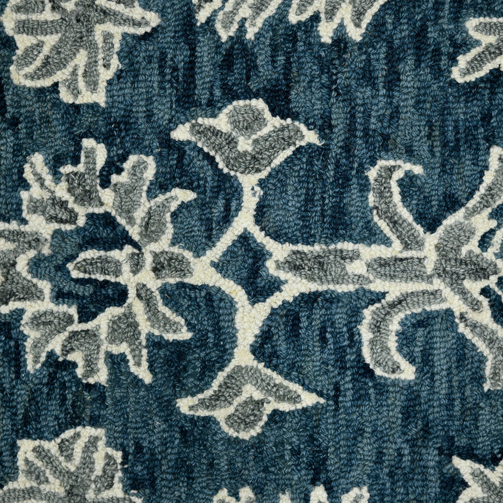 Romania Hope Area Rug, Navy, 2'' x 3'', Floral
