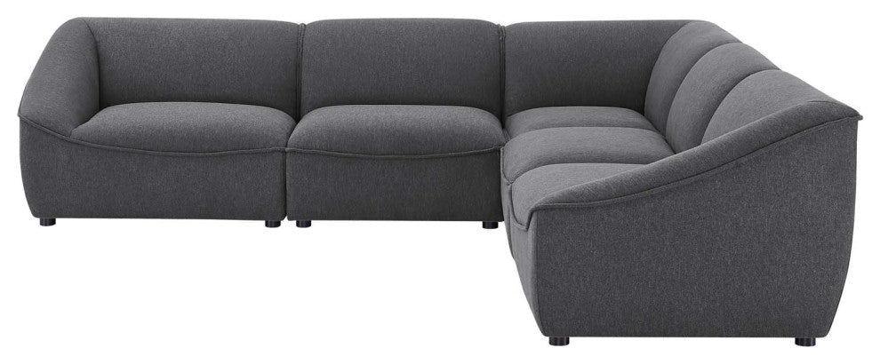 Sectional Sofa Set, Fabric, Dark Gray, Modern, Living Lounge Hospitality