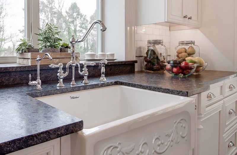 Whitehaus WHSIV3333-WHITE Glencove St. Ives 33" Front Apron Fireclay Sink