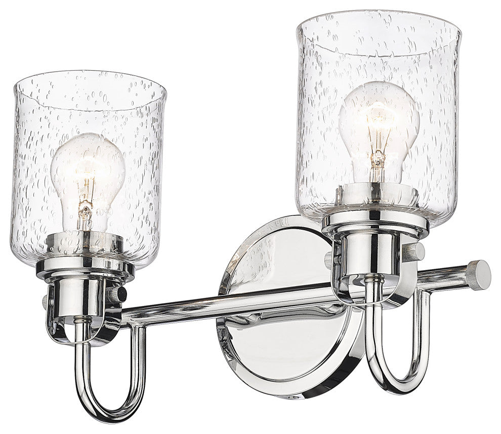 Zlite 340-2V-CH 2-Light Vanity, Clear Seeded