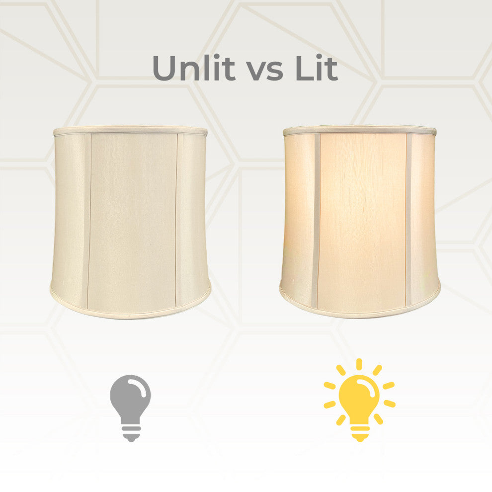 Royal Designs Drum Lamp Shade, Beige, 14x15x15, Set of 2