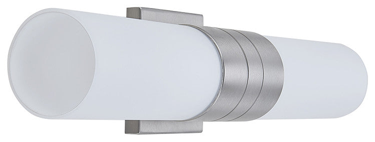 N2342-20-BN 2 Light Vanity Lighting with White Glass in Brushed Nickel Finish