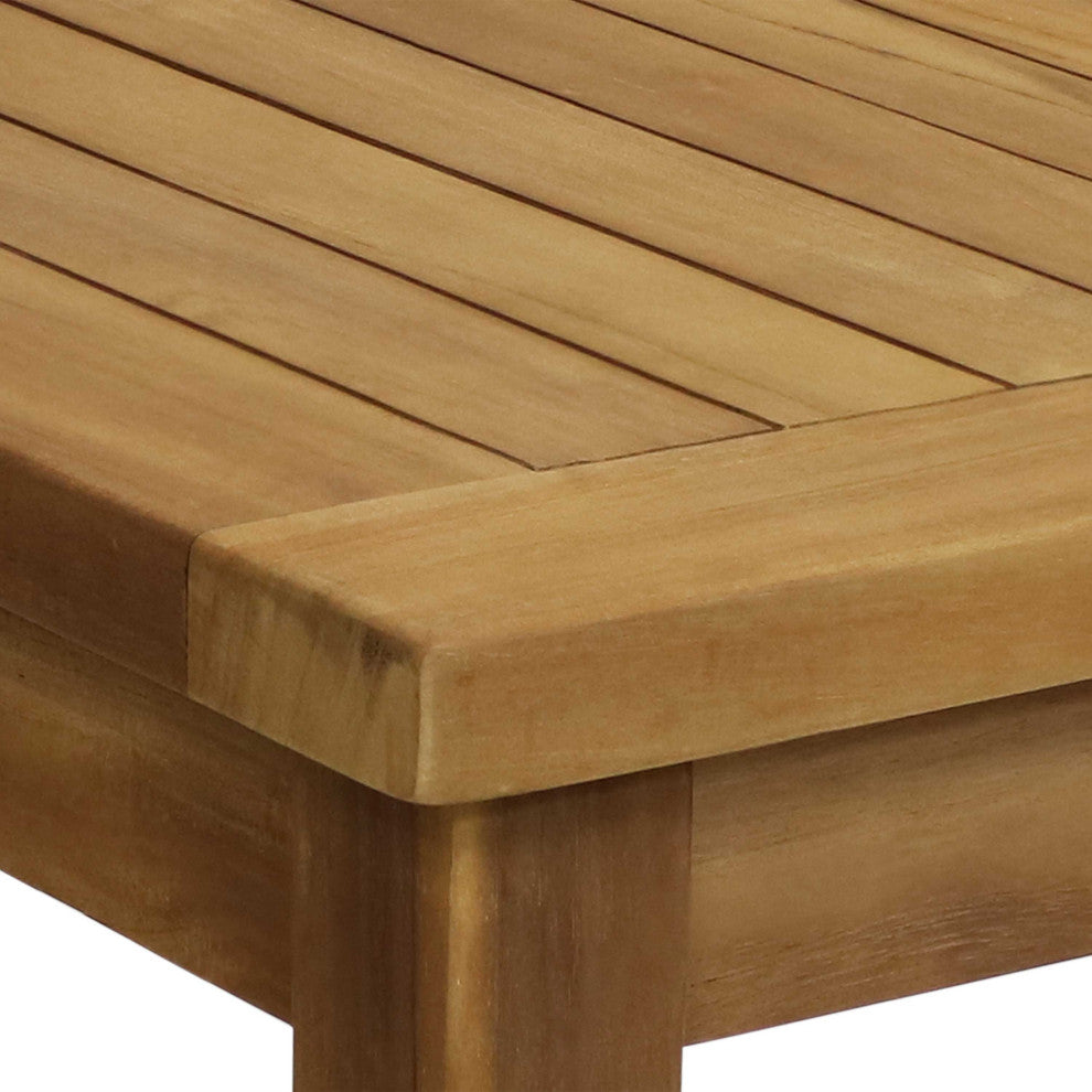 Sunndyaze Teak Wooden Outdoor Patio Coffee Table, Stain, 45" Table