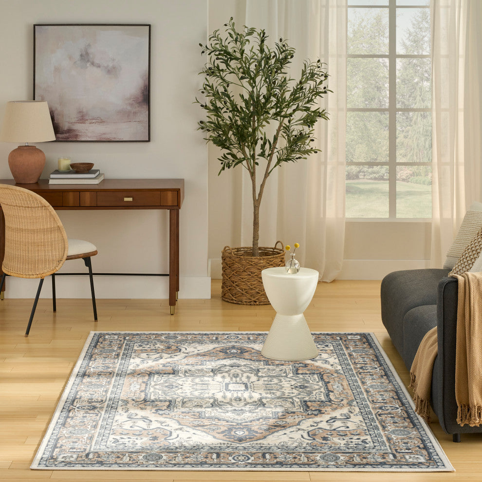 Nourison Quarry 3'9" x 5'9" Ivory Taupe Vintage Indoor Rug