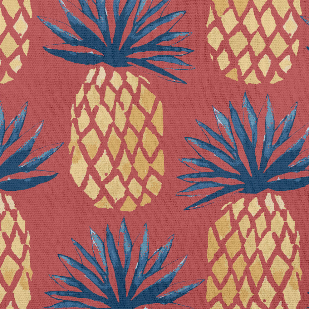 14x20" Pineapple Stripes Nautical Decorative Indoor Pillow, Ligonberry Red