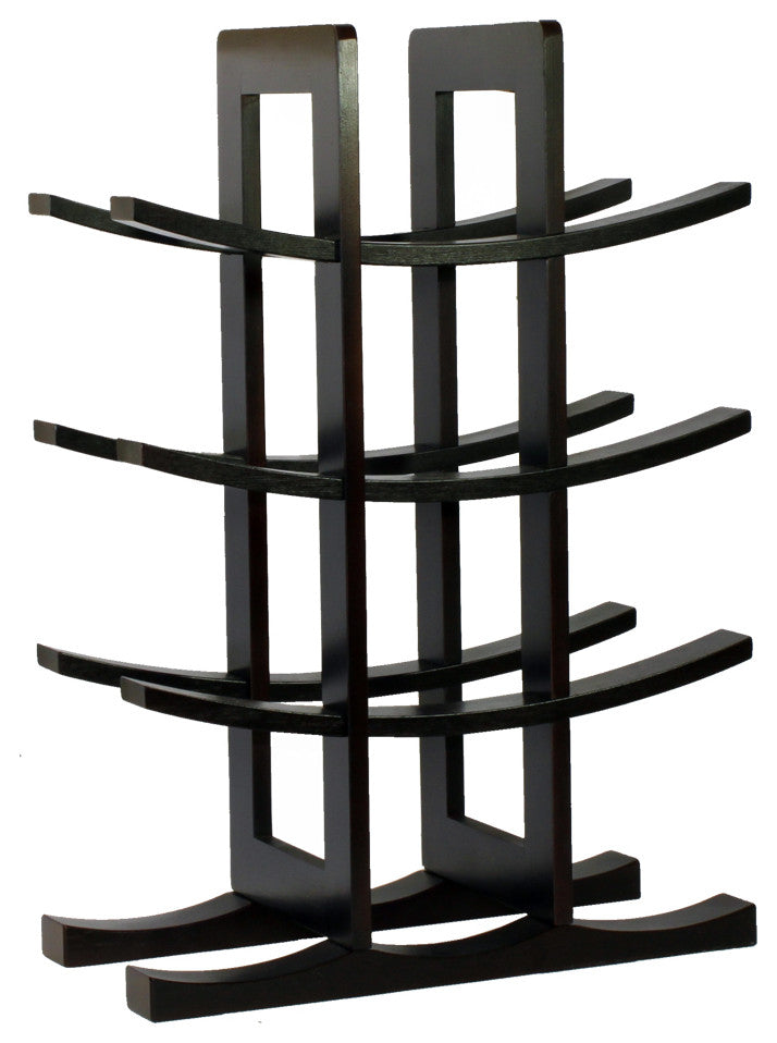 12-Bottle Bamboo Wine Rack, Dark Espresso
