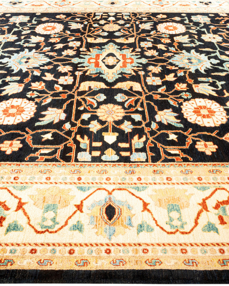 Eclectic, One-of-a-Kind Hand-Knotted Area Rug Blue, 9'2"x11'8"