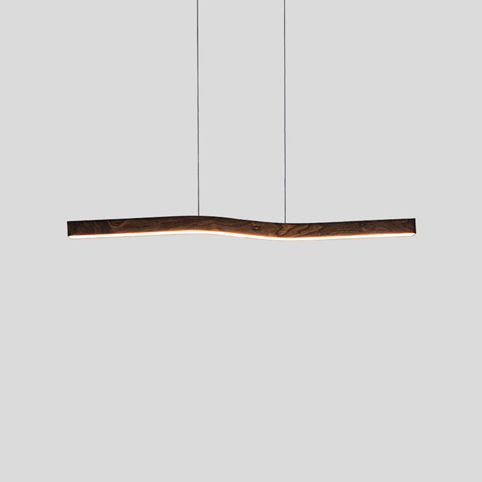 Camur LED Linear Pendant, Dark Stained Walnut, 2700k