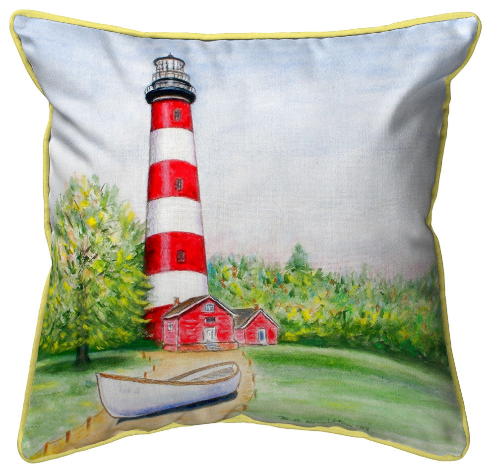 Chincoteague Lighthouse VA Large Indoor/Outdoor Pillow 18x18