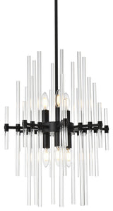 Samuel 17" Crystal Rod Pendant, Black
