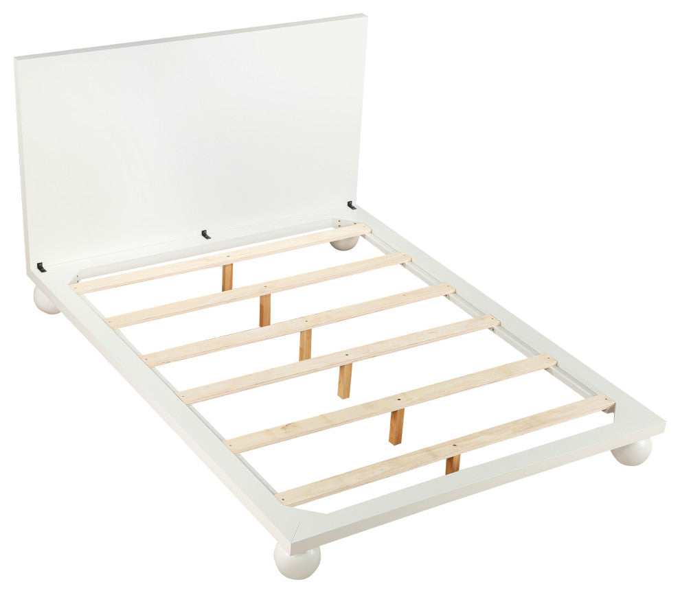 Kent Solid Ash Wood Bed, Cream, Queen