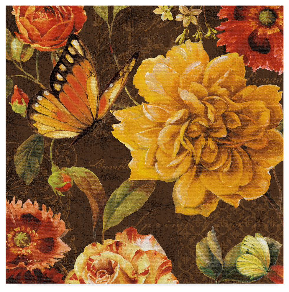 Lisa Audit 'Rainbow Garden Ii Chocolate' Canvas Art, 24"x24"