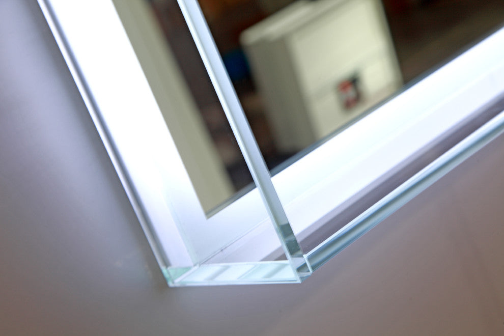 Vanity Art LED Lighted Bathroom Mirror With Touch Sensor and Glass Cabinet