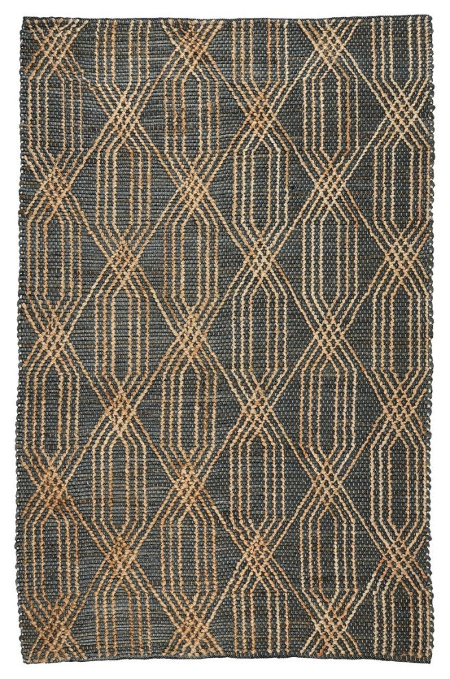 Classic Home Tustin Blue Charcoal/Natural Rug, 2.6'x8'