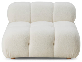 Calliope Cream Vegan Shearling Modular Armless Chair Cream
