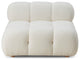 Calliope Cream Vegan Shearling Modular Armless Chair Cream