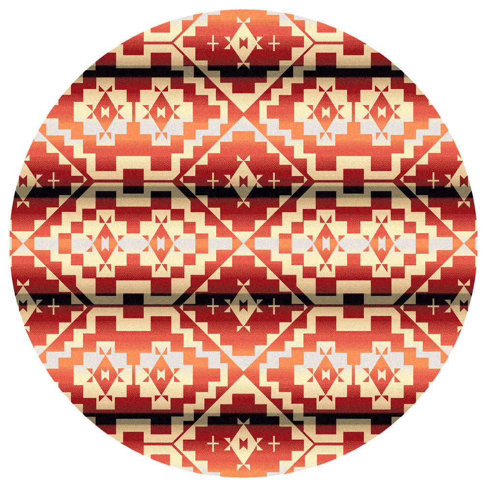 Life Path Rug, Fire, 7'7x7'7