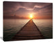 Seashore Boardwalk into the Sun, Seashore Canvas Art Print, 20"x12"