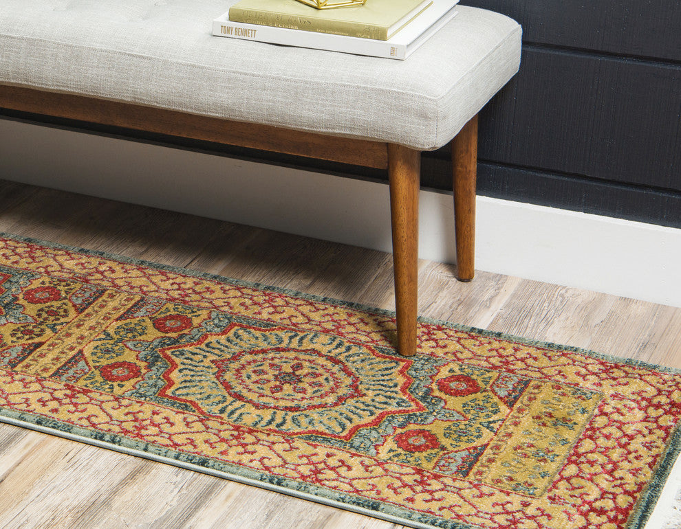 Unique Loom Light Blue Quincy Palace 2' 0 x 6' 0 Runner Rug