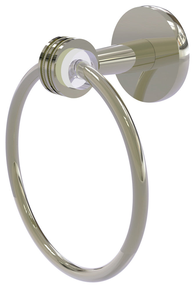 Clearview Towel Ring with Dotted Accents, Polished Nickel