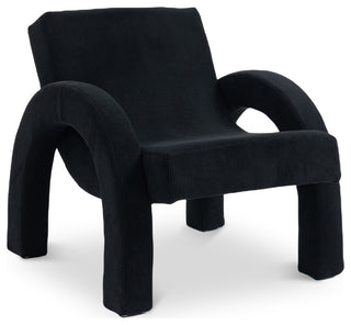 Corduroy Fabric Upholstered Accent Chair, Black