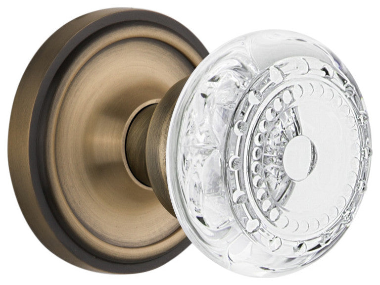 Nostalgic Warehouse CLACME_PRV_234_NK Vintage Crystal Meadows - Antique Brass