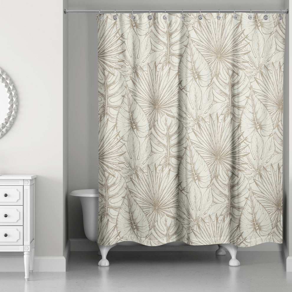 Vintage Palms 71x74 Shower Curtain