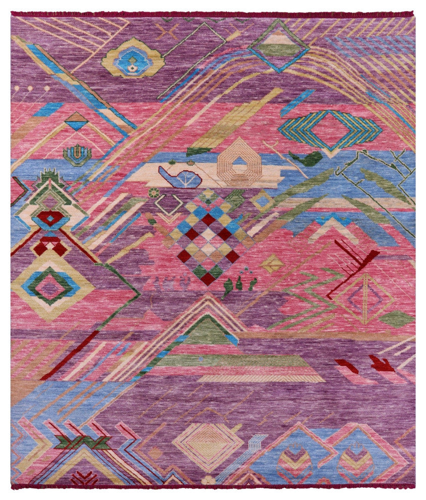 Hand-Knotted Moroccan Wool Rug 8' 4" X 9' 10" - Q15410