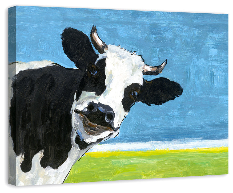The Curious Dairy Cow 30x40 Canvas Wall Art