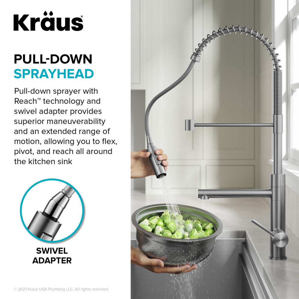 Pulldown Pot Filler Kitchen Faucet, Matte Black