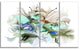Textured Floral Watercolor, Extra Large Floral Wall Art, 48"x28", 4 Panels