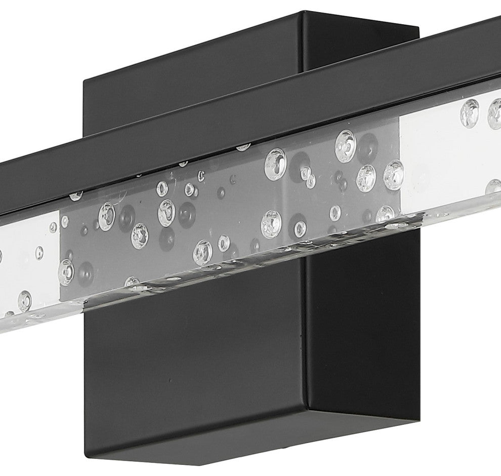 Mario 22" 1-Light 360-Degree Rotatable Integrated LED, Black/Clear, Width: 30"