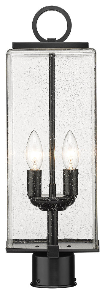 Zlite 592PHMR-BK 2-Light Outdoor Post Mount Fixture, Seedy