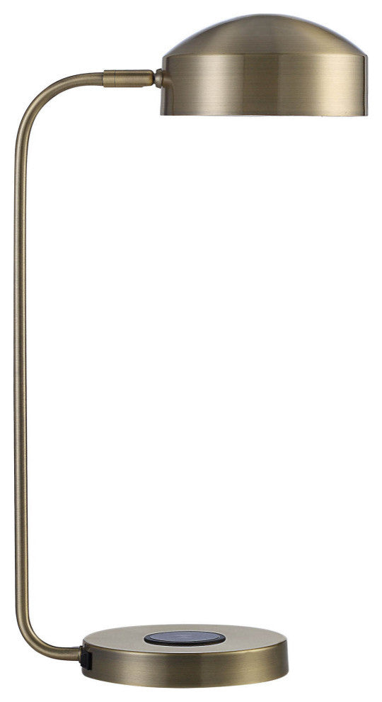 Riesco 13" Table Lamp with Dome Shade, Antique Brass