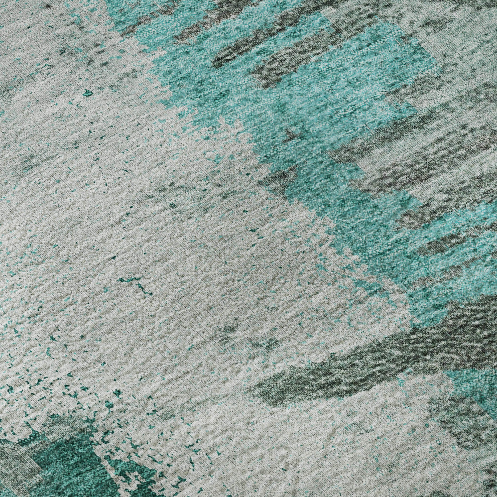 Premium Machine Washable Mayfield AMF645 Teal 8' x 10' Rug