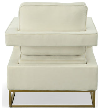 Adadon Velvet Upholstered Armchair - Cream