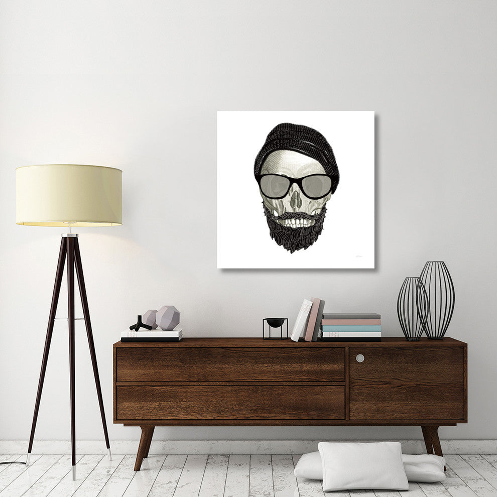 "Hipster Skull II" Digital Paper Print by Sue Schlabach, 38"x38"