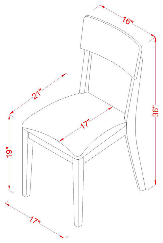 5-Piece Dinette Table Set Table, 4 Faux Leather Seat Dining Chairs, White