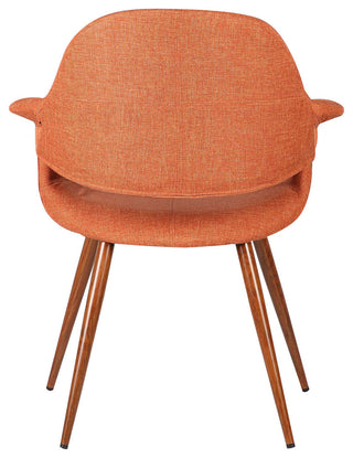 Phoebe Mid-Century Dining Chair, Walnut, Orange