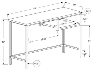 Computer Desk Home Office Laptop 48"L Work Metal Laminate White Grey