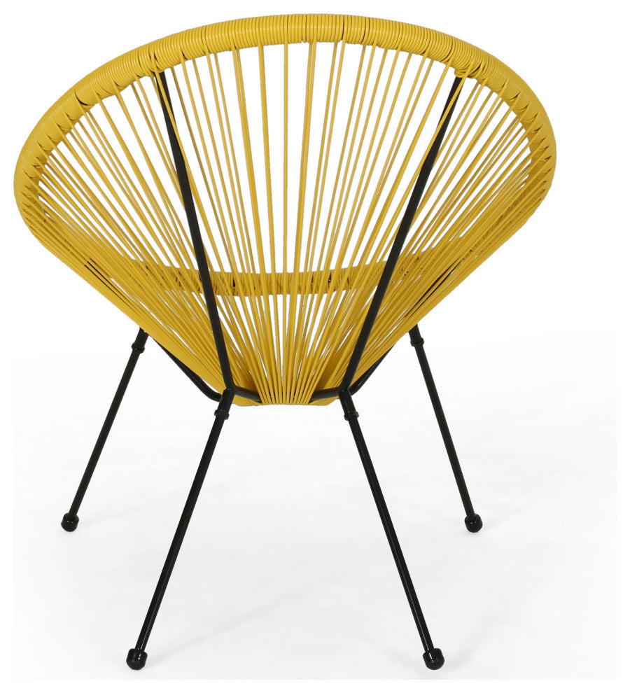 Major Outdoor Hammock Weave Chair With Steel Frame, Set of 2, Yellow, Black