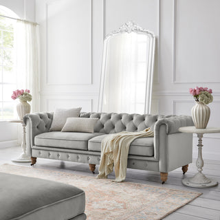 Rustic Manor Maddie Sofa Button Tufted, Gray