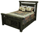 Barnwood Style Timber Peg Panel Platform Bed with Footboard, Weathered Slate, King