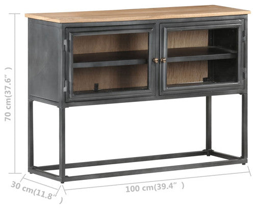 vidaXL Sideboard Storage Buffet Cabinet with Shelves Gray Solid Wood Acacia