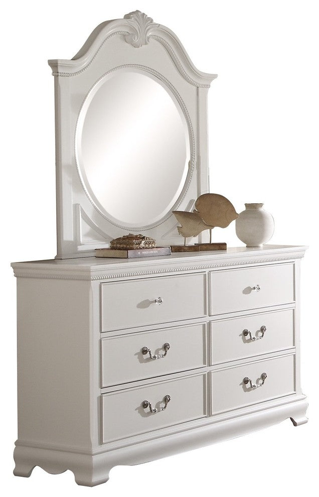 5-Piece Libby Girls Cottage Full Bed, Dresser, Mirror, 2 Nightstand, White